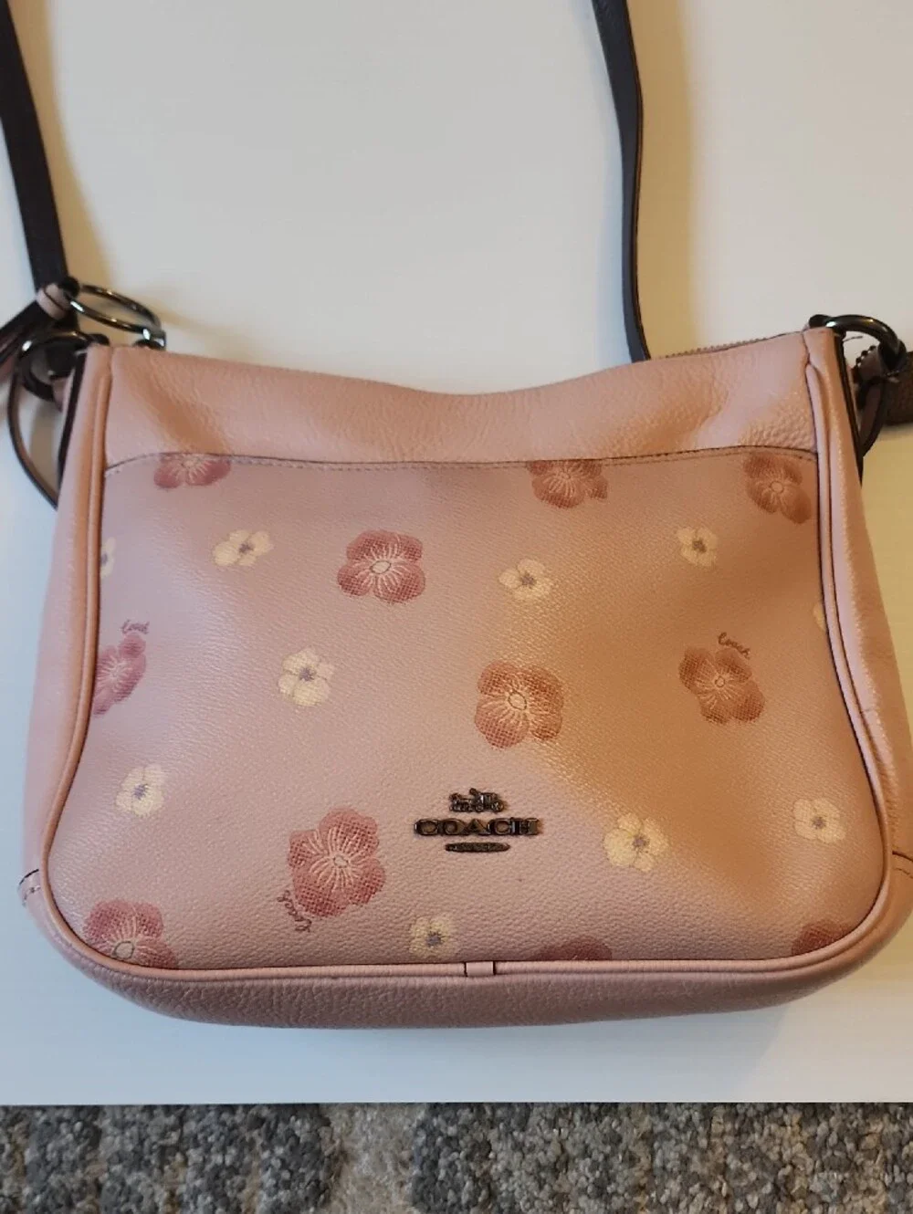 Coach Chaise Leather Crossbody Featuring a Pansy Print.